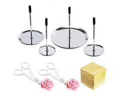 7 Pz Chiodo Fiori Decorazione Della Torta, Woohome 4 Taglia Chiodo Fiori, 1 Pz Piping Flower Forbici e 1 Pz Porta Legna per Decorazione Torte, Cupcake, Chiodi, Aghi, Decorazione di Dolci