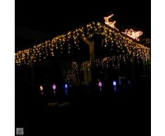 Gartenpirat catena luci pioggia ghiacciata 480LED-12m timer luce bianca calda