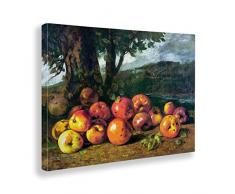Giallobus - Quadro - Gustave Courbet - Natura morta con mele - Tela canvas - 70x50 - Pronto da appendere - Quadri moderni per la casa
