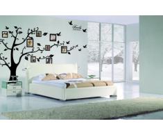 WallStickersDecal® - Adesivo da parete in PVC, rimovibile, a forma di albero con rami incurvati e cornici porta foto 200 cm (A) (esatta)