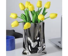 Vaso in ceramica – Vaso da fiori minimalista in stile nordico per la decorazione della casa, centrotavola per matrimoni, cene, feste, soggiorno, ufficio, camera da letto