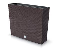 Vaso per Fiori piante Rettangolare Rato Case Decorativo in Plastica Alto 50 cm da interno esterno 18x58 cm Rettangolare Marrone Design Moderno 44 Litri