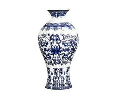 LKXHarleya Vaso Cinese Vintage Blu E Bianco Vaso Cinese da Parete Vaso da Parete Vaso in Ceramica per Fiori, A01