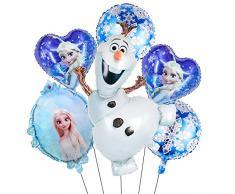6 Pezzi Palloncini per Feste per Bambini,Decorazioni per Ragazza di Compleanno,Palloncini Blu Bianca Decorazione,Palloncini Foil