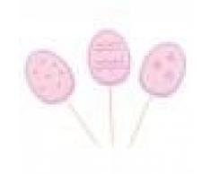 MagiDeal 3pcs Set Happy Easter Eggs Cupcake Cake Topper Decorazione per Pasqua - Viola