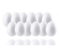 Uova in polistirolo da 6cm, 50 pezzi, in plastica, per uova di Pasqua, per decorazioni pasquali, ad esempio con glitter e spille