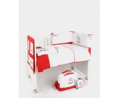 Naf-Naf 30553 - Set coperta imbottita, sponda paracolpi, organizer portaoggetti, copertina estiva, borsa fasciatoio e materassino per il cambio, decorazione ippopotamo