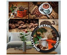 Caffè FOTOMURALE collage caffè - motivo murale caffè tappezzeria da parete - XXL quadro decorazione da parete per cucinaby GREAT ART (140 x 100 cm)