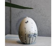 Pasqua candela ei 140 X 100 mm Easter Bianco Grigio uovo di Pasqua