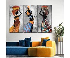 Decorazione della parete di casa Dipinti di arte tribale africani Etnicos Donne nere che ballano Poster Stampa su tela Immagini Poster di grandi dimensioni 70x35cmx3 pezzi senza cornice