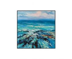 Quadro Dipinto A Mano, Blu Texture Cielo Nuvole Mare Paesaggio Astratto Moderno Originale Dipinto A Mano Dipinti Ad Olio Su Tela Per La Parete Della Famiglia Soggiorno Sala Da Pranzo Home Art D