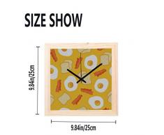 Yushg Latge Decorativo Orologio Uova Colorate Divertenti Carino Non-ticchettanti Quadrato Silenzioso Diamante Display Orologi Pittura Quadrante Decorazioni per la Camera Rotonda Orologi Decorativi