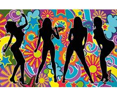 Belle Ragazze - Silhouetti, Danza Psichedelica Poster Stampa Geante XXL (120 x 80cm)