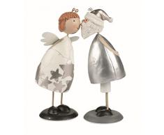 1202720 - Angioletto con Babbo Natale, 20 cm metallo con Calamita