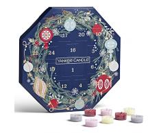Yankee Candle calendario dellavvento a ghirlanda | Set regalo candele profumate natalizie | 24 tea light e 1 portacandele in vetro | Collezione Countdown to Christmas