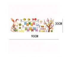 Shuda 1 X Stickers Murali Pasqua Adesivi per Finestra di Pasqua Adesivi Murali Decorazioni Vetrofanie per Pasqua