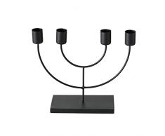 Candelabro Candela nero in metallo a 4 bracci moderno