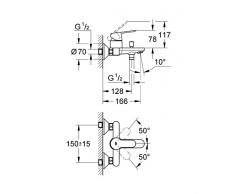 Grohe Miscelatore Monocomando per Vasca-Doccia Bauedge, Cromo 23334000