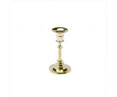 NKlaus Candeliere alto 12cm Candeliere in ottone dorato lucido per candele Ø 2cm candela da tavolo candela a bastoncino look classico modernoDecorazione matrimonio battesimo 2875