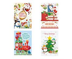 ARKRAFT Biglietto auguri di Natale set da 4 biglietti con disegni per i bambini (Bambini Unisex)