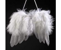 Mini angelo bianco Feather Wing wedding decorazione da appendere all' albero di Natale ornamento