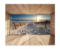 murando Carta da parati 300x210 cm Fotomurali in TNT Murale alla moda Decorazione da Muro XXL Poster Gigante Design Carta per pareti Naturaleza Paesaggio Spiaggia 3D Mare Sole c-C-0067-a-b