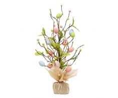 INIFLM Decorazione pasquale, albero di uova pasquali, 45 cm, albero di pasqua pasquale, decorazione da tavolo pasquale alimentato a batteria, per casa, feste, festival, decorazione di nozze