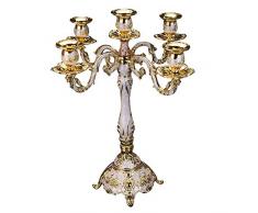 HNLHLY Candeliere A 5 Braccia Candeliere Alto in Metallo Antico Candelabra in Stile Europeo per La Decorazione Domestica di Nozze di Natale-1PC