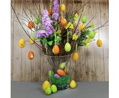 com-four® 36x Uova di Pasqua da Appendere - Bella Decorazione Pasquale con Fantastici Motivi pasquali - Uova di Pasqua Decorative in Diversi Colori - Dimensioni: 6 cm