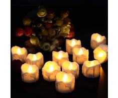 Flintronic Candele a LED, 12 Lumini Candele LED, Candele Senza Fiamma con Batterie Adatte per Decorazione di Casa Camera Natale Pasqua Festa Di Matrimonio