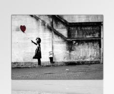 ps-art Banksy - Stampa su tela da parete, 120 x 80 cm, già montata sul telaio, da parete, decorativa, stile Pop Art