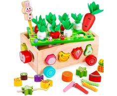 Giochi Montessori 2 Anni,Giochi Bambini 1 2 3Anno,Gioco Educativi Montessori1 2 3 Anni Giochi di Pesca e Puzzle Legno,Bambini Regali di Compleanno/Natale