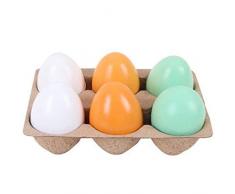 Huaxingda Simulazione Creativa Fai-da-Te Uova Colorate Uova di Anatra in Legno Casa Giochi per Bambini Set di Giocattoli Pasqua
