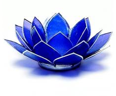 Portalumino Loto 6� Chakra Capiz indaco argento