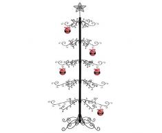 HOHIYA Albero Natale metallo Supporto per Albero di Natale Xmas Natale Decorazioni regalo 213 cm nero