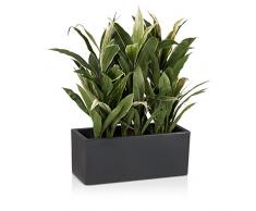 DECORAS Fioriera MURO 25 in Plastica - Antracite Opaco - 60x25x25 cm - Resistente al Gelo e alla Radiazione UV - Vaso in Plastica