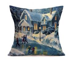 Buon Natale! Kword Natale Biancheria Federe Cuscino Cover Cuscino Divano Casa Decorazione (A)