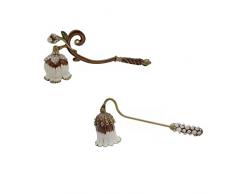 F Fityle 2 Pezzi Elegante Spegnicandela in Metallo Vintage con Stoppino Spegnifiamma