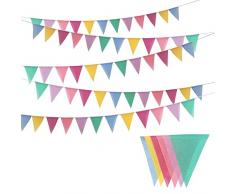Jizxol Bandierine per esterni, resistenti alle intemperie, in tessuto finto lino, decorazione per matrimoni, feste, primo giorno di scuola, compleanno, cameretta dei bambini (60 pezzi)