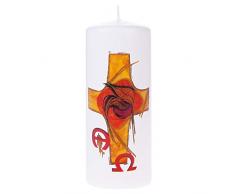 LichtGedanken® – Candela di Pasqua Croce con Alpha e Omega