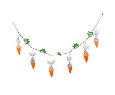 Generic Bandiera per festoni, festone pasquale, allegro per Pasqua, da appendere, coniglietto carota e decorazione, decorazione per la casa, cestino per la frutta da parete (multicolore, taglia unica)