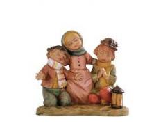 Statuina presepe BIMBI INGINOCCHIATI CON LANTERNA (265) 12cm Tipo Legno Fontanini