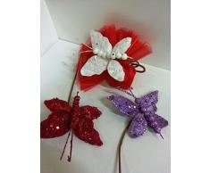 Set 12 pezzi farfalle x applicazione albero di NATALE, segnaposto tavolo, panettone. (LILLA-GLICINE)