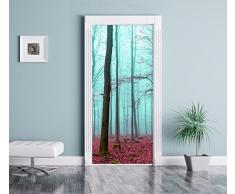foresta astratta come Murale, Formato: 200x90cm, telaio della porta, adesivi porta, porta decorazione, autoadesivi del portello