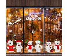 DECARETA Adesivi Vetrine Natalizie, Vetrofanie per Vetrine Natalizie, Vetrofanie Natalizie per Negozi, Adesivi Natale per Vetrine, Decorazioni Natalizie per Negozi, Addobbi Natalizi per Vetrine