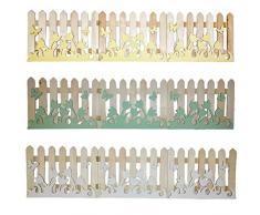 Steccato in Legno staccionata recinto Oggetto addobbi Primavera Pasqua per la casa Idea Regalo -Bianco