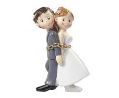 Coppia di sposi in catene statuetta decorazione sposi per torta decorazione 8 cm