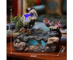 ZOUQILAI Rocce Fontana da Tavolo con Illuminazione a LED, Piccola Cascata di Relax Interna