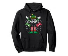 Gamer Elf - Pigiama natalizio divertente da gioco con famiglia Felpa con Cappuccio