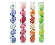 GYD Uova di Pasqua Decorative Uova di Pasqua in Diverse tonalità con Gancio Decorativo – Uova di Pasqua – Set di 6 Uova di Pasqua Colorate con Gancio 24 Pezzi